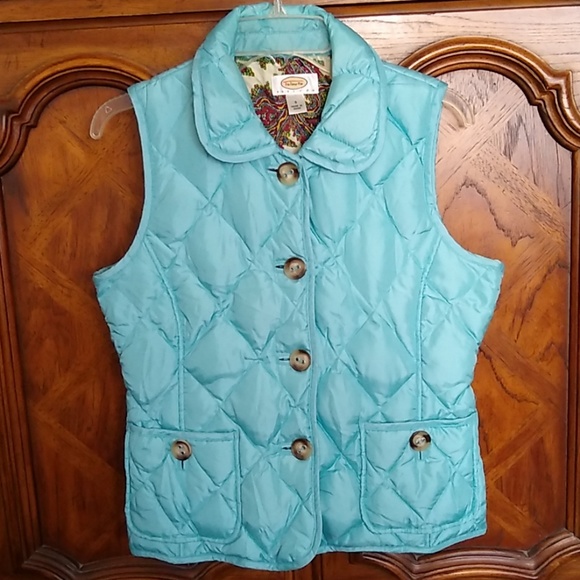 Talbots quilted down vest, light blue Small - Picture 1 of 6